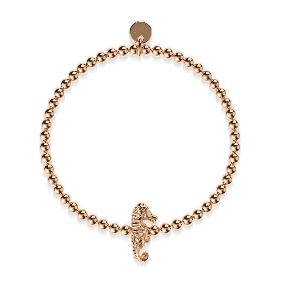 Récif | Or rose 18 carats | Bracelet à breloques hippocampe